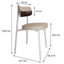 Ver imagem 4 de Cadeira Alloa Fixa com 4 Pés 50 X 44,7 X 83,8 Cm com 2 Unidade