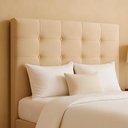 Ver imagem 2 de Cabeceira Casal 140 Cm Luiza Veludo Bege Id Milani Store