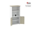Ver imagem 7 de Armário Misto para Escritório 2 Portas com Prateleiras Linha PE40 AM1600PE40 Branco/Castanheira Marr