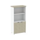 Ver imagem 3 de Armário Misto para Escritório 2 Portas com Prateleiras Linha PE40 AM1600PE40 Branco/Castanheira Marr