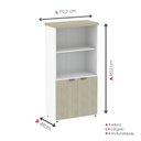 Ver imagem 4 de Armário Misto para Escritório 2 Portas com Prateleiras Linha PE40 AM1600PE40 Branco/Castanheira Marr
