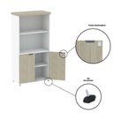 Ver mais imagens de Armário Misto para Escritório 2 Portas com Prateleiras Linha PE40 AM1600PE40 Branco/Castanheira Marr