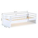 Ver imagem 2 de Cama Solteiro Eco com Grade de Proteção Madeira Maciça Branco Mobilistore