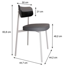 Cadeira Alloa Fixa com 4 Pés 50 X 44,7 X 83,8 Cm com 2 Unidade - 4