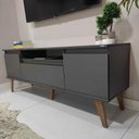 Ver mais imagens de Rack para Tv 150cm Retro Mdf Grafite Dallas - On Móveis