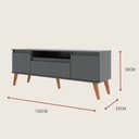Ver imagem 3 de Rack para Tv 150cm Retro Mdf Grafite Dallas - On Móveis