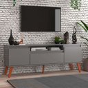 Ver imagem 1 de Rack para Tv 150cm Retro Mdf Grafite Dallas - On Móveis