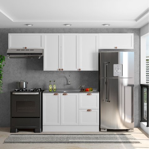 Cozinha Americana Modulada 4 Peças sem Tampo 280cm Unna Poliman Móveis
