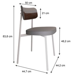 Cadeira Alloa Fixa com 4 Pés 50 X 44,7 X 83,8 Cm com 2 Unidade - 4