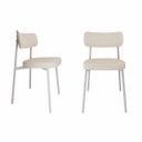Ver imagem 1 de Cadeira Alloa Fixa com 4 Pés 50 x 44,7 x 83,8 cm com 2 Unidade Branco/Palha