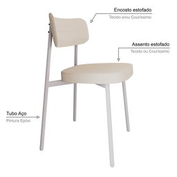 Cadeira Alloa Fixa com 4 Pés 50 X 44,7 X 83,8 Cm com 2 Unidade - 5