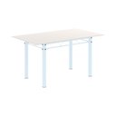 Ver imagem 3 de Conjunto de Mesa Tubular 140cm x 75cm Tampo em Vidro com 6 Cadeiras Iris B Bege/Branco