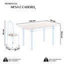 Ver imagem 5 de Conjunto de Mesa Tubular 140cm x 75cm Tampo em Vidro com 6 Cadeiras Iris B Bege/Branco