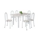Ver imagem 2 de Conjunto de Mesa Tubular 140cm X 75cm Tampo em Vidro com 6 Cadeiras Iris B