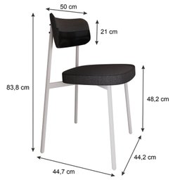 Cadeira Alloa Fixa com 4 Pés 50 X 44,7 X 83,8 Cm com 2 Unidade - 4