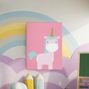 Ver imagem 3 de Quadro Decorativo Infantil - Pônei Encantado com Fundo Rosa