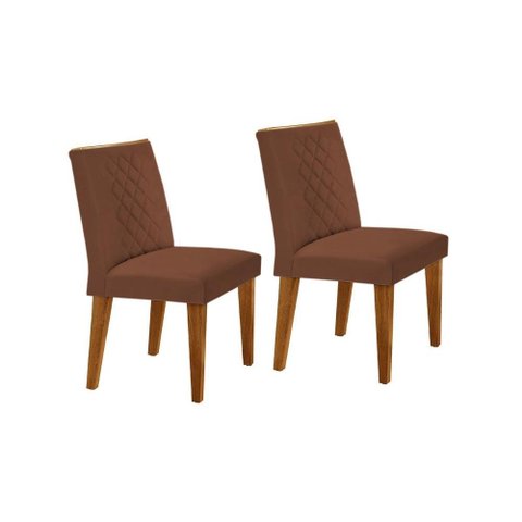 Cadeira Sala de Jantar Jade Kit 2 Un Imbuia/veludo Marrom - Rufato