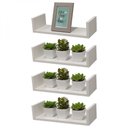 Ver imagem 2 de Kit 4 Prateleiras U 40 X 10cm Branca Suporte Invisível