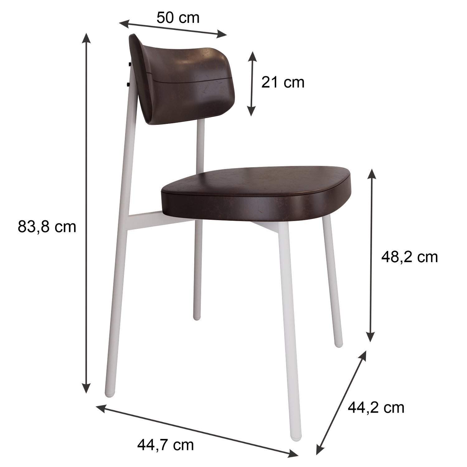 Cadeira Alloa Fixa com 4 Pés 50 X 44,7 X 83,8 Cm com 4 Unidade - 4