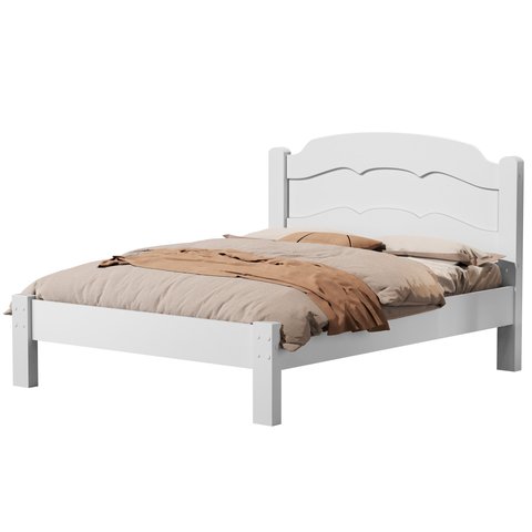 Cama Casal Lais 100% Mdf para Colchão -super Reforçada - Basoto C/ Colchão Gazin D23:branco