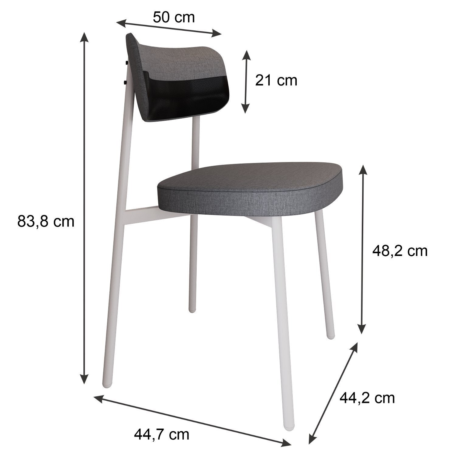 Cadeira Alloa Fixa com 4 Pés 50 X 44,7 X 83,8 Cm com 4 Unidade - 4