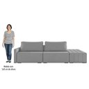 Ver imagem 4 de Sofá Ilha Modular com Puff para Sala Living 232cm Georgia K04 Veludo Cinza - Mpozenato