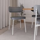 Ver imagem 3 de Cadeira Alloa Fixa com 4 Pés 50 x 44,7 x 83,8 cm com 1 Unidade Cinza