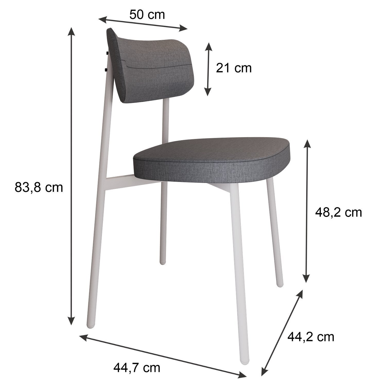 Cadeira Alloa Fixa com 4 Pés 50 X 44,7 X 83,8 Cm com 1 Unidade - 4