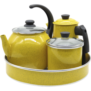 Conjunto Café 4 Peças Amarelo