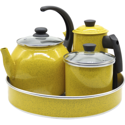 Conjunto Café 4 Peças Amarelo