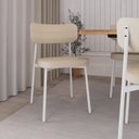 Ver imagem 3 de Cadeira Alloa Fixa com 4 Pés 50 x 44,7 x 83,8 cm com 6 Unidades Preto/Areia