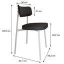 Ver imagem 4 de Cadeira Alloa Fixa com 4 Pés 50 x 44,7 x 83,8 cm com 6 Unidades Preto