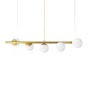 Ver imagem 5 de Lustre Pendente Figo Ouro - 5 Globos Esfera de Vidro Branco