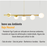 Lustre Pendente Figo Ouro - 5 Globos Esfera de Vidro Branco - 8