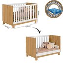 Ver imagem 2 de Berço Mini Cama e Roupeiro com Cômoda Qencanto Slim Freijó Branco Acetinado Qmovi + Colchão Ortobom