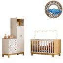 Ver imagem 4 de Berço Mini Cama e Roupeiro com Cômoda Qencanto Slim Freijó Branco Acetinado Qmovi + Colchão Ortobom