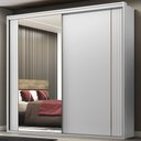 Ver imagem 1 de Guarda Roupa Casal 2 Portas MDF Ripado com Espelho 2,42m Imperium Belmax