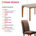 Ver imagem 7 de Mesa de Jantar Liz 120cm Tampo MDF Vidro Canto Copo com 4 Cadeiras Lorena