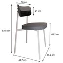 Ver imagem 4 de Cadeira Alloa Fixa com 4 Pés 50 x 44,7 x 83,8 cm com 6 Unidades Cinza/Preto
