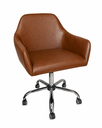 Ver imagem 1 de Poltrona Giratória Diamante Corino Base Cromada Regulagem de Altura Escritório Recepção Home Office