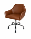 Ver imagem 2 de Poltrona Giratória Diamante Corino Base Cromada Regulagem de Altura Escritório Recepção Home Office
