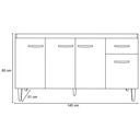 Ver imagem 2 de Balcão Gabinete De Pia Gabriela 150Cm Branco S/Tampo
