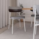 Ver imagem 3 de Cadeira Alloa Fixa com 4 Pés 50 x 44,7 x 83,8 cm com 6 Unidade Cinza/Café