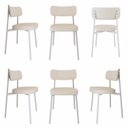Ver imagem 1 de Cadeira Alloa Fixa com 4 Pés 50 x 44,7 x 83,8 cm com 6 Unidade Branco/Palha