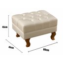 Ver imagem 3 de Puff Banqueta Dom Pedro Chesterfield Retangular  Sala, Quarto, Recepção - Couríssimo Bege