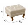 Puff Banqueta Dom Pedro Chesterfield Retangular  Sala, Quarto, Recepção - Couríssimo Bege - 3