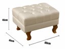 Ver imagem 3 de Puff Banqueta Dom Pedro Chesterfield Retangular Sala, Quarto, Recepção - Couríssimo Bege