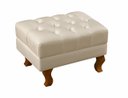 Ver imagem 1 de Puff Banqueta Dom Pedro Chesterfield Retangular Sala, Quarto, Recepção - Couríssimo Bege