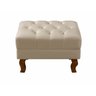 Puff Banqueta Dom Pedro Chesterfield Retangular  Sala, Quarto, Recepção - Couríssimo Bege - 2