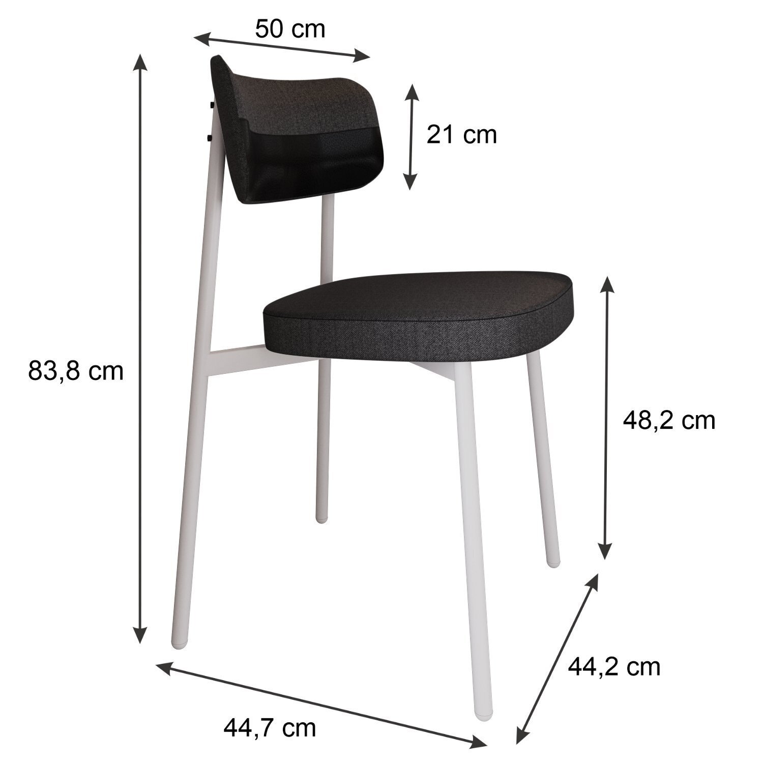 Cadeira Alloa Fixa com 4 Pés 50 X 44,7 X 83,8 Cm com 6 Unidades - 4